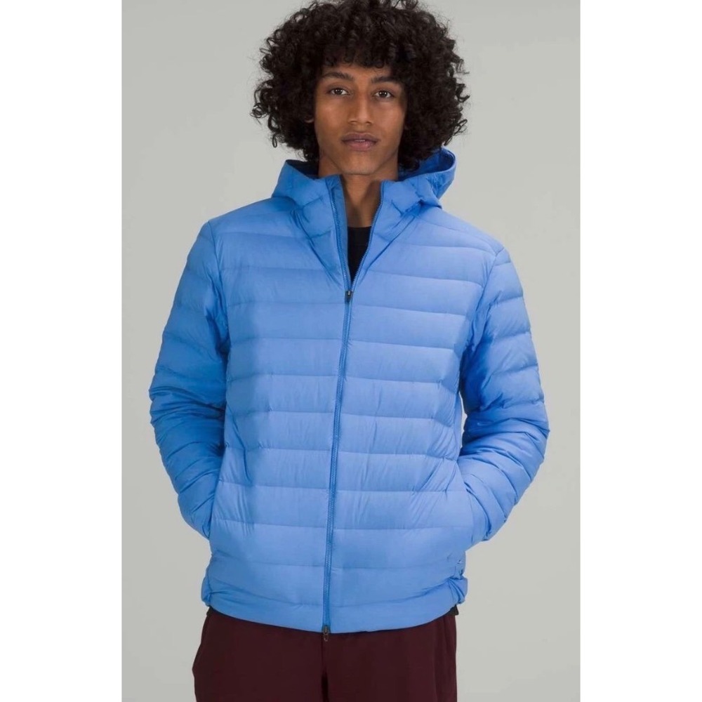 Lululemon Men's Navigation Down Hooded Jacket Blue Nile Large
